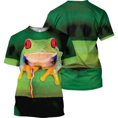 Funny Animal Parrot Tshirt Men Tiger Wolf 3D Print T-Shirts Frog Bee Cat Unisex Summer Tee Harajuku Women Top Turtle Plus Size 9