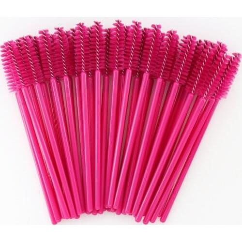 Good Quality Disposable 50 Pcs/Pack Crystal Eyelash Makeup Brush Diamond Handle Mascara Wands Eyelash Extension Tool