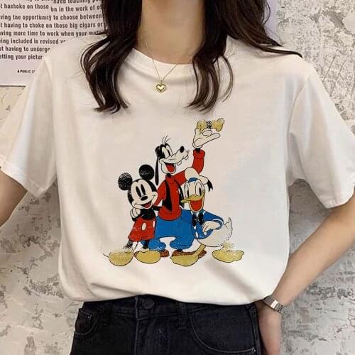Disney Classic Friends Mickey and Gang Donald Duck Goofy Graphic Women Tshirt Harajuku Funny T Shirts Cartoon Casual T-shirt