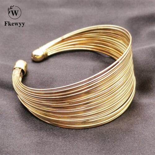 Fkewyy Bracelets Multi-Layer Gold Plated Women Fashion Luxury Jewelry Birthday Party Bracelets For Women Gift Punk Accessories
