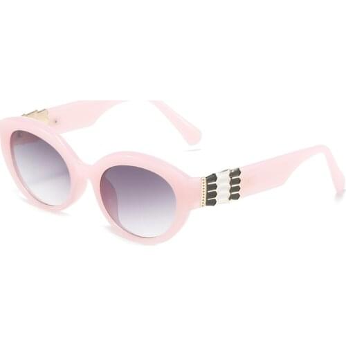 Fashion Vintage Oval Sunglasses Women Men 2021 Luxury Brand Designer Travel Small Frame Cat Eye Pink Sun Glasses Shades UV400