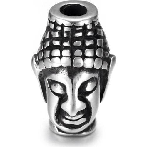 Stainless Steel Buddha Bead Polished 2mm Hole Metal Spacer Beads Bracelet Charms for DIY Jewelry Making Accessories