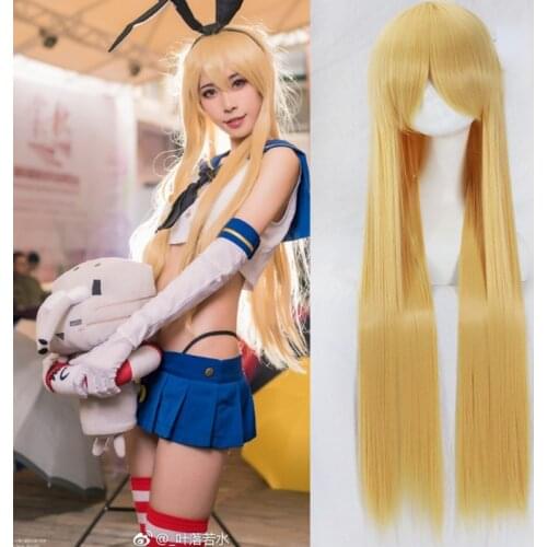 Shimakaze cosplay wig Kantai Collection costume play wigs Halloween costumes hair free shipping NEW +Wig Cap