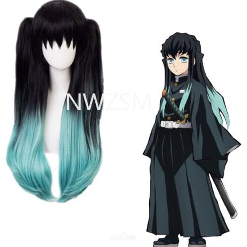 Anime Demon Slayer: Kimetsu no Yaiba Cosplay Wigs Tokitou Muichirou Role Playing Nezuko Tanjirou Agatsuma Zenitsu Halloween Wigs
