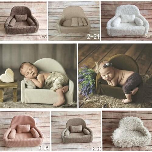 Newborn Photography Props Mini Posing Sofa with Pillow Chair For Photo Shoot Bebe Fotografia Acessorio Baby Photo Props Bed Boy