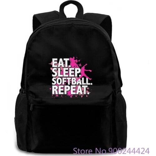 Eat Sleep Softballer Repeat Play Ball Love Style Wo women men backpack laptop travel school adult student