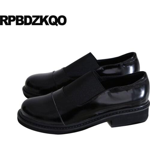 Shallow Round Toe China Genuine Leather Patent Slip On Spring Autumn Designer Shoes Women Luxury 2021 Brand Chinese Ladies Black