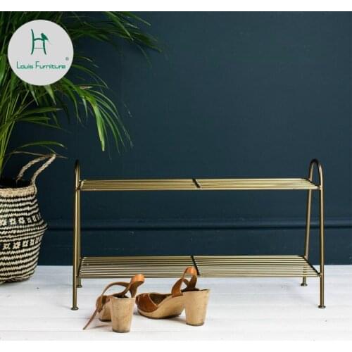 Louis Fashion Shoe Cabinets Nordic Iron Door Doorway Living Room Multi-storey Simple Shelving Shelf Simple Modern
