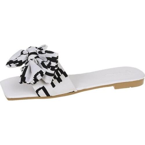 Women Slippers Comfy Antiskid Flat Slippers Woman Fashion Bow Sandals Ladies Plus Size Slides Beach Flip Flops Dropshipping