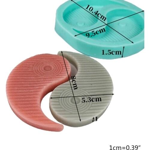 Silicone Tai Chi Bagua Fish Cup Mat Moulds for Wax Melts Silicone Mould Silicon Food Moulds Candy Molds Chocolate Molds DIY W3JE