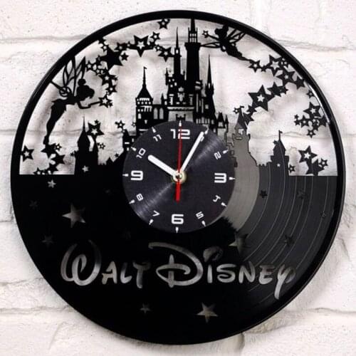 Modern Cartoon Design Black Wall Watch Home Decor Clock Relogio Parede for Children Gifts New CD Vinyl Record Wall Clock
