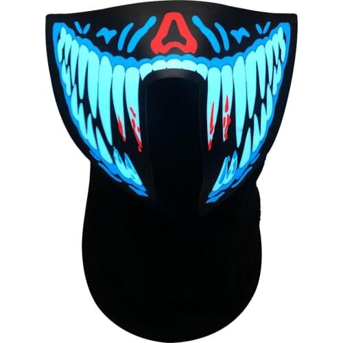 Sound Activated Led Halloween Led EL Music Scary Light Up Party Mask