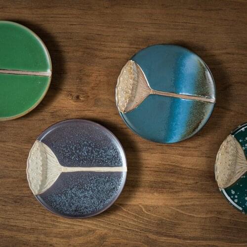 Kiln Baked Glow Lotus Fruit Plate Japanese Style Small Ceramic Tea Cake Tray Pastry Plate Dried Tea Ceremony Dessert Plate