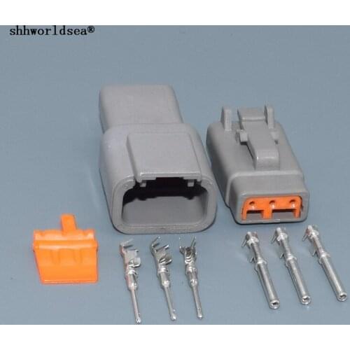 Worldgolden 3Pin Wire Connector Gray Waterproof Female Male Auto Plug DTM06-3S/ATM06-3S DTM04-3P/ATM04-3P