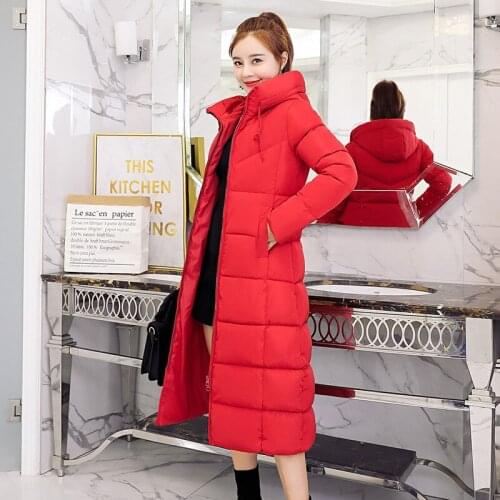 Clothes Rushed Polyester Zipper Woman Long Fund Overknee 2019 Winter New Will Code Suit-dress Korean Thickening Cotton Loose