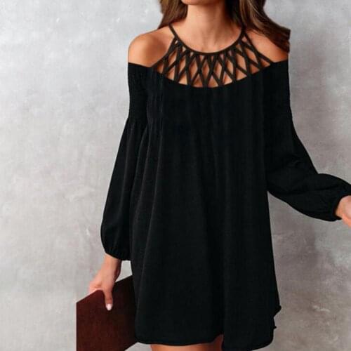 2021 Fashion Women Dress Halter Loose Pullover Mini Off Shoulder Casual Dress for Party Ladies elegant Mini Dress Vestidos 3XL