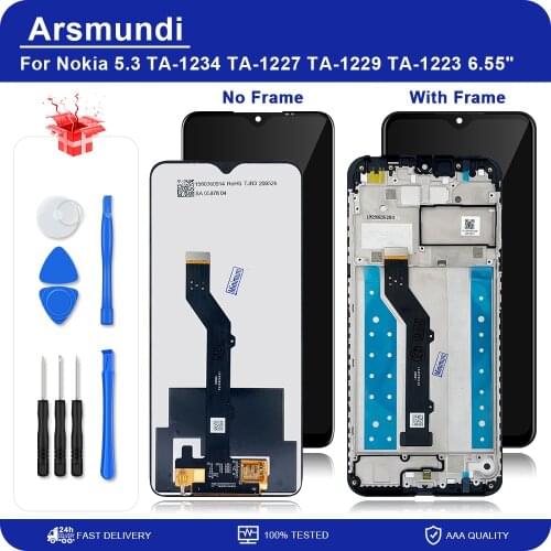 6.55" For Nokia 5.3 LCD Display Touch Screen Digitizer Assembly Replacment For Nokia 5.3 TA-1227 TA-1229 TA-1223 TA-1234