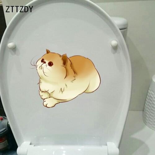 ZTTZDY 23.1*18.9CM Cat Toilet Sticker Living BedRoom Home Decor Wall Decal Art Catamount T3-0099