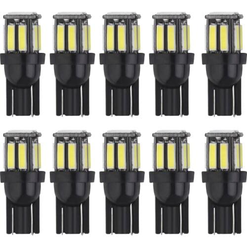 ASLENT 2Pcs T10 W5W Car LED 194 168 10-7020 SMD Wedge Replacement Reverse Instrument Panel Lamp White Bulbs For Clearance Lights