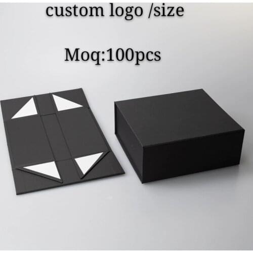 10Pcs/Lot custom paper box Book shape folding packing magnetic gift box,customized box insert for gift packaging