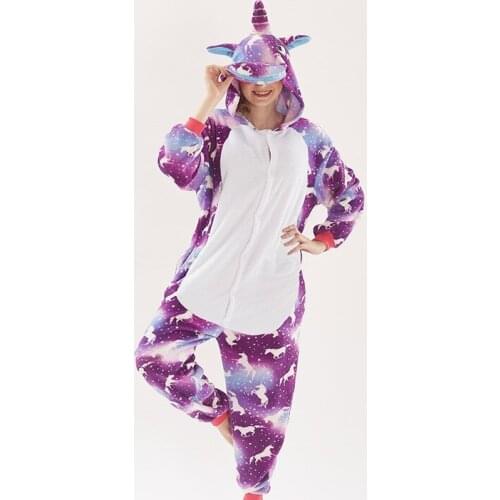 2019 New Pegasus Onesie Wholesale Animal Kigurumi Unicorn Onesies Adult Unisex Women Hooded Sleepwear Adult Winter Flannel