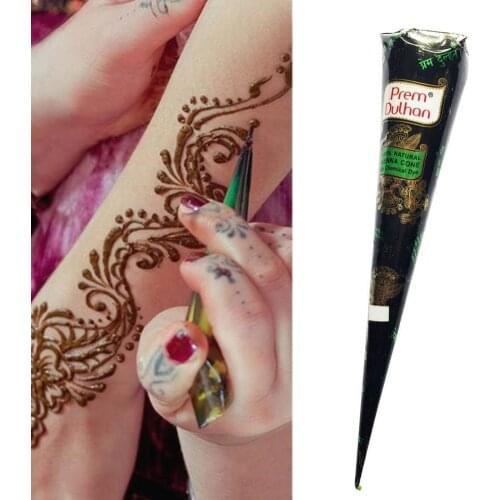 25g Natural Indian Henna Tattoo Ink Brown Mehndi Paste Body Art Cones Body Mehndi Sticker Paint W6F4