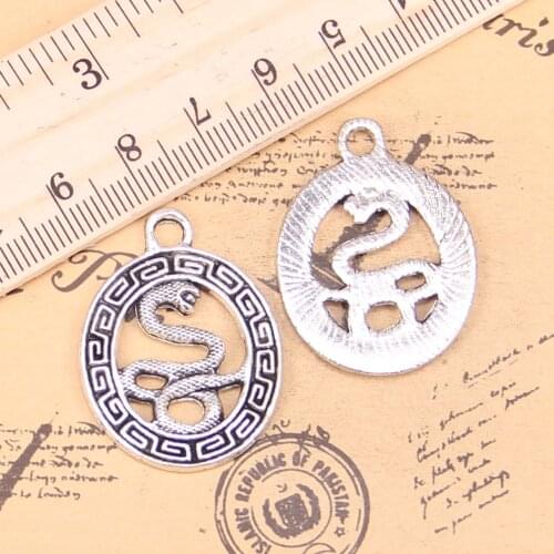 6pcs Charms snake totems 34x25mm Antique Pendants,Vintage Tibetan Silver Jewelry,DIY for bracelet necklace