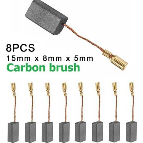 8Pcs Carbon Brushes 15 X 8 X 5mm For Electric Motors Bosch 125 14-150 Electric Motor Angle Grinder Accessories