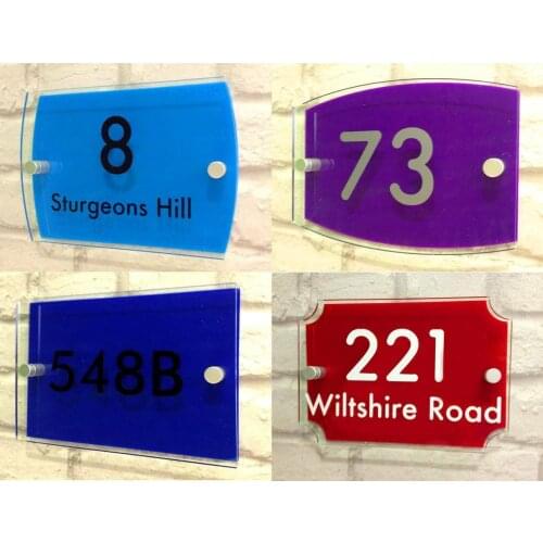 House number Customized Acrylic House Sign With House Number & Street Name Door sign