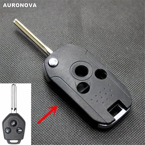 AURONOVA New Flip Folding Key Shell for Subaru XV Forester Outback Legacy 3 Buttons Modified Remote Car Key Case Blade Type 2