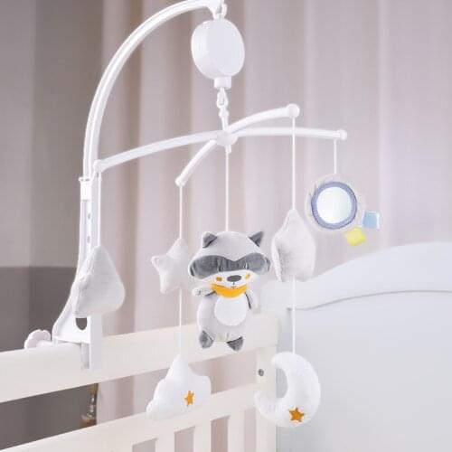 QWZ New Baby Crib Mobiles Rattles Music Educational Toys Bed Bell Carousel for Cots Infant Baby Toys 0-12 Months for Newborns