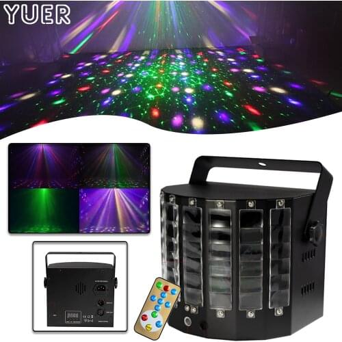 Dj RGB Led Disco Beam Laser 2in1 Mini Remote Control Butterfly Light DMX512 Laser Fog Machine Stage Lighting Wedding Night Club