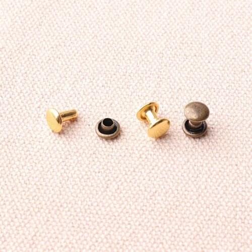 Double Round Cap Rivet Stud Leather 5/16" 10mm