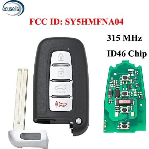 3+1/4 ButtonReplacement Smart Remote Key Fob 315MHz ID46 Chip for Hyundai Kia 2011-2017 FCC ID: SY5HMFNA04