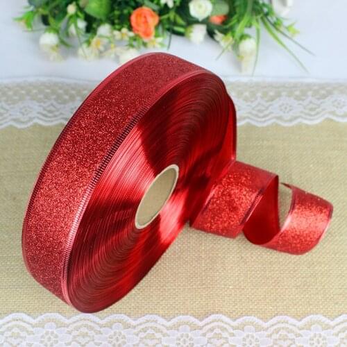 3.8CM Width Red Ribbon Christmas Ornaments Decoration Christmas Present Wedding Wire Edged ,DIY Accessories