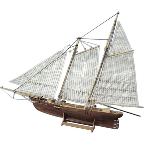 Scale 1:120 DIY Boats 1851 America Wood Sailboat Toys Sailing Ship Puzzles
