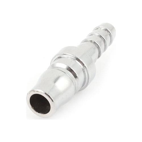 Metal 12 to 8mm Pipe Fittings Air Quick Coupler Hose Barb Connector Silver Tone PH20