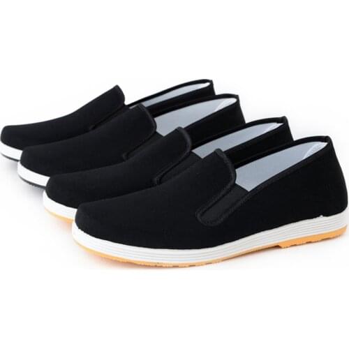 Old Beijing Cloth Shoes for Men Traditional Chinese Style Kung Fu Bruce Lee Tai Chi Retro Rubber Sole Shoes 35-45