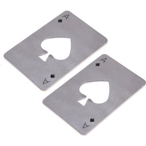 Stainless Steel Bottle Opener,Bar Cooking Poker Playing Card of Spades Tools,Mini Wallet Credit Card Openers LX5180