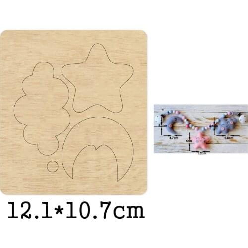 Clouds Stars Moon Ornaments Handwork Wooden Mold Baby Bedroom Wall Hanging Decor 2020 New Wood Dies Leather Cloth Paper Crafts