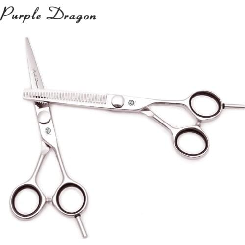 Purple Dragon 5" 5.5" 6" 7" Japanese Steel 1021# Barber Scissors Professional Beauty Thinning Shears Hair Cutting Scissors Set