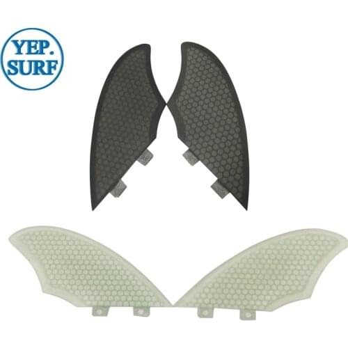 Surf Fins FCS Keel Fins White/black color Fiberglass Honeycomb twin fins set 2 pcs per set Sell In Surfing KEEL fins surf