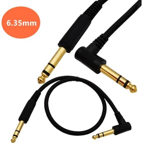 1/4 Inch TRS Instrument Cable Right-angle to Straight 6.35mm Male Jack Stereo Audio Cord,6.35 Balanced Interconnect cable