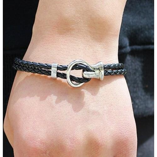 CIBOCIBO Luxury Bracelet Men Classic Leather Wristband Bracelet Men Braided Trendy Gift For Men High Quality Pulsera Hombre 2021