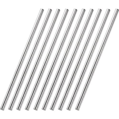 Uxcell 5mm x 200mm 304 Stainless Steel Solid Round Rod for DIY Craft - 10pcs