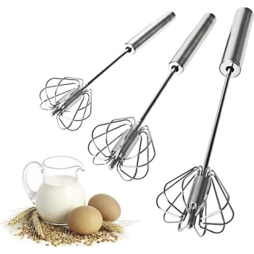 Stainless Steel Hand Pressure Rotating Semi-Automatic Mixer Coffee Milk Mixing Eggbeater Handheld Mixer Kitchen Cooking Tools
