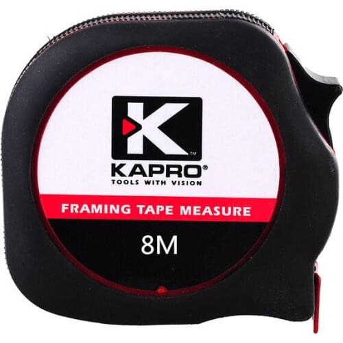 KAPRO High Quality Tape Measure 8 Meters Mini Rubber Shell Measuring Tools For Woodworking Measuring Metric steel Tape Measure