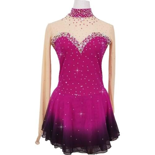 DVWVB Custom-made figure skating performance clothing children adult women dance skirt examination grade special skirt