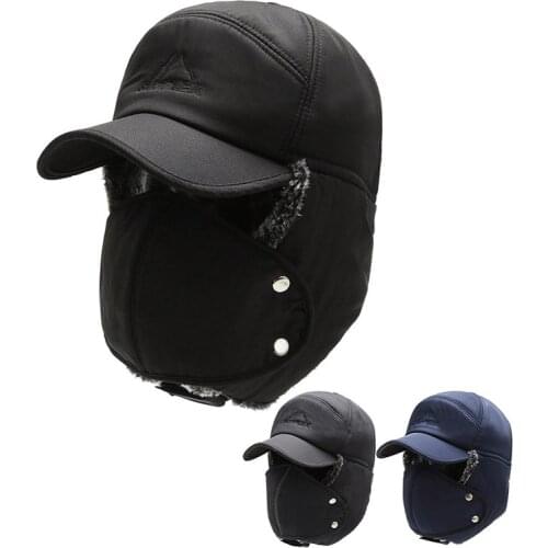 2020 Winter Warm Windproof Hats For Women Mens Hat Bomber Faux Fur Ear Flap Cap Black Ski Trooper Trapper Cold Anti-snow Cap