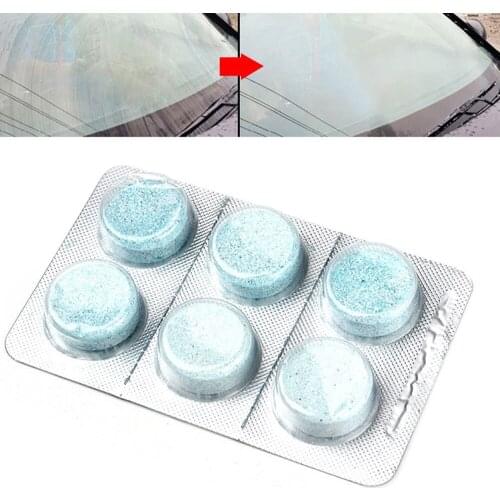 1/6 Pcs Car Windshield Windscreen Cleaning Rinse Block Vehicle Windshield Wiper Cleaner Effervescent Compact Household Cleaner
